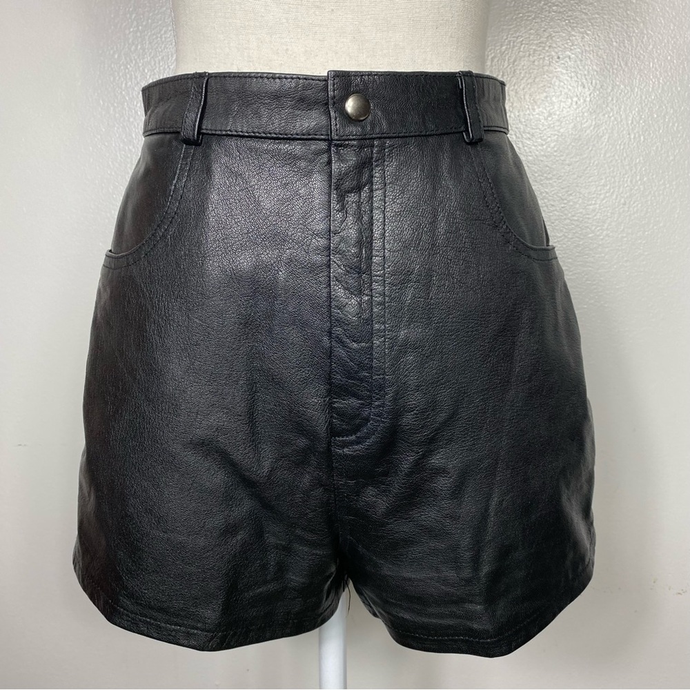 Genuine leather vintage high waisted shorts circa 1980s or 1990s